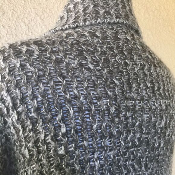 Solemio Water Fall Collar Open Cardigan Sweater Grey Women's‎ Size S/M EUC - Picture 6 of 7